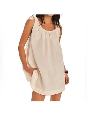 Free People White Sleeveless Mini Dress
